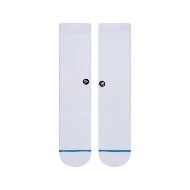 Adult Crew Socks - Icon - White / Black Logo